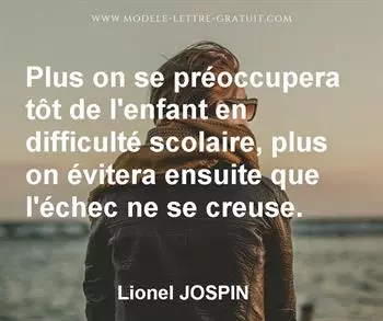 Citation de Lionel JOSPIN