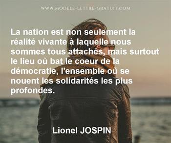 Citation de Lionel JOSPIN