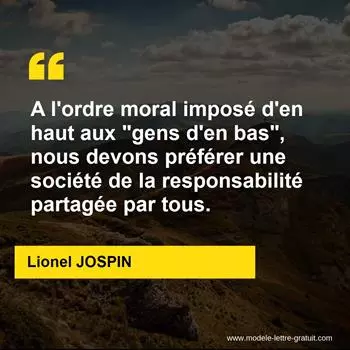 Citation Lionel JOSPIN
