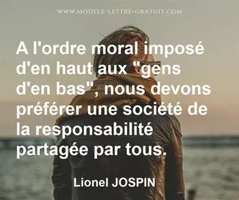 Citation de Lionel JOSPIN
