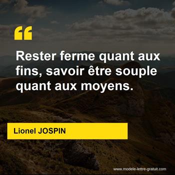 Citation de Lionel JOSPIN