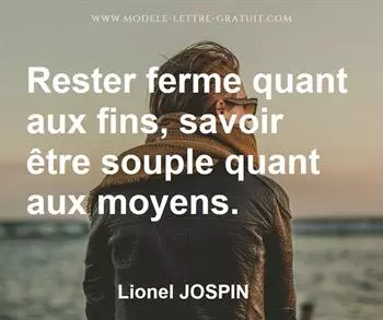 Citation de Lionel JOSPIN