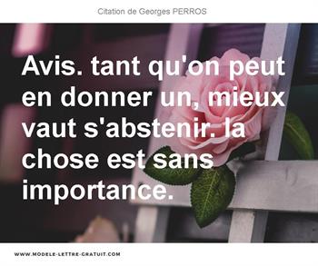 Citations Georges PERROS