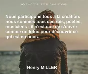 Citation de Henry MILLER