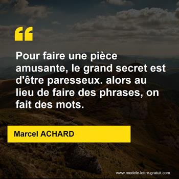 Citation de Marcel ACHARD