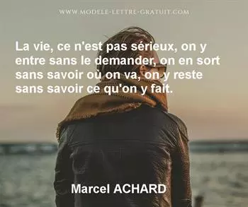 Citation de Marcel ACHARD