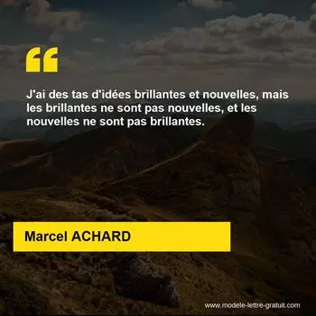 Citation Marcel ACHARD
