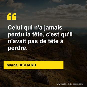 Citation de Marcel ACHARD