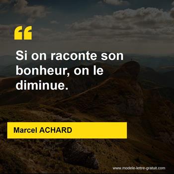 Citation de Marcel ACHARD