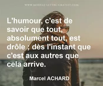 Citation de Marcel ACHARD