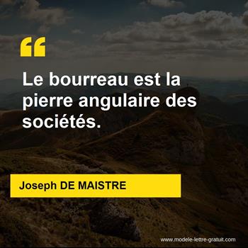 Citation de Joseph DE MAISTRE