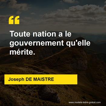 Citations Joseph DE MAISTRE