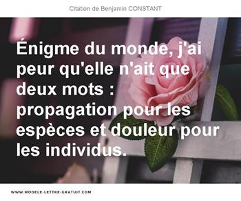 Citations Benjamin CONSTANT