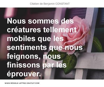 Citations Benjamin CONSTANT