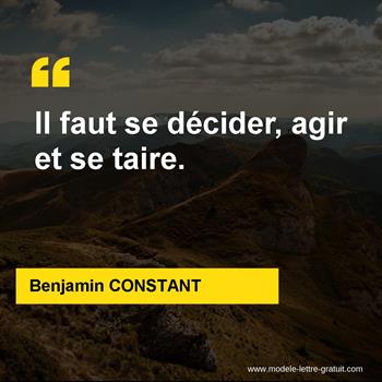 Citations Benjamin CONSTANT
