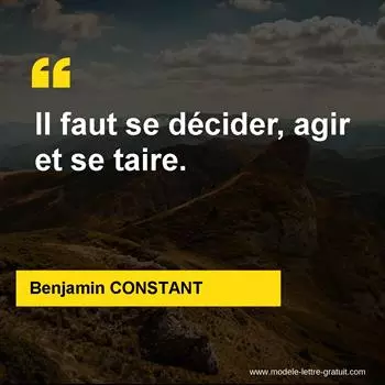 Citation Benjamin CONSTANT