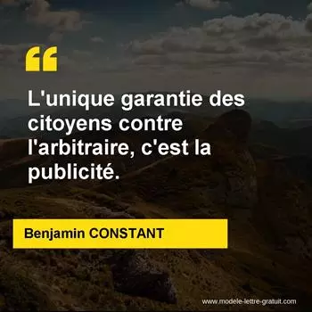 Citation Benjamin CONSTANT