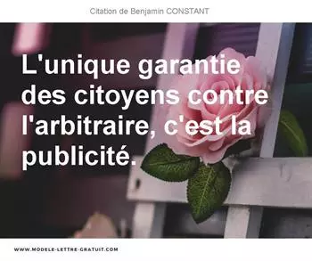 Citations Benjamin CONSTANT