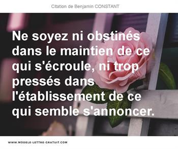 Citations Benjamin CONSTANT