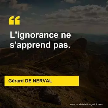 Citation Gérard DE NERVAL