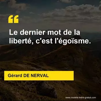 Citation Gérard DE NERVAL