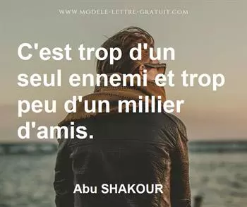 Citation de Abu SHAKOUR