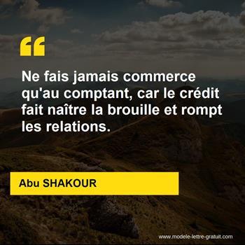 Citation de Abu SHAKOUR