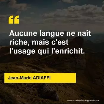 Citation Jean-Marie ADIAFFI