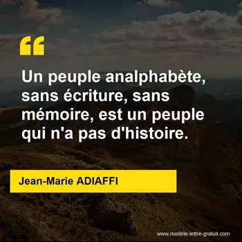 Citation Jean-Marie ADIAFFI