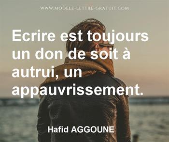 Citation de Hafid AGGOUNE