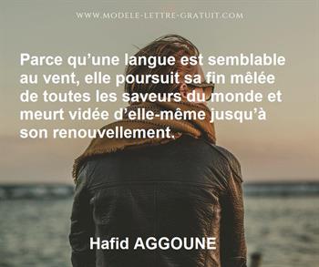 Citation de Hafid AGGOUNE