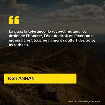 Citation Kofi ANNAN