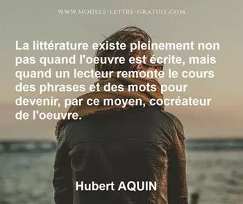 Citation de Hubert AQUIN