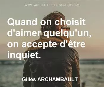 Citation de Gilles ARCHAMBAULT