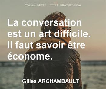 Citation de Gilles ARCHAMBAULT