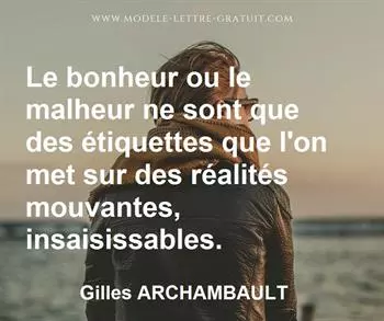 Citation de Gilles ARCHAMBAULT
