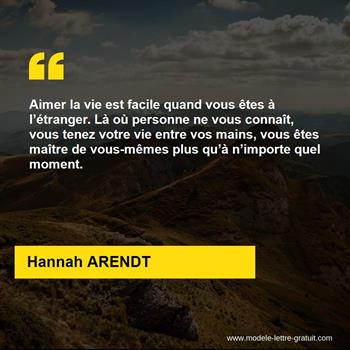 Citation de Hannah ARENDT