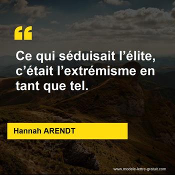 Citation de Hannah ARENDT