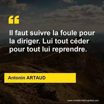 Citation Antonin ARTAUD