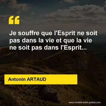 Citation Antonin ARTAUD