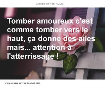 Tomber Amoureux C Est Comme Tomber Vers Le Haut Ca Donne Des Noel Audet