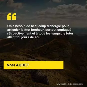 Citation Noël AUDET