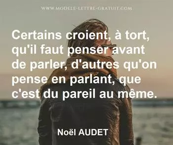 Citation de Noël AUDET