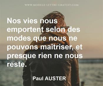 Citation de Paul AUSTER