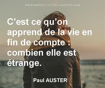 Citation de Paul AUSTER