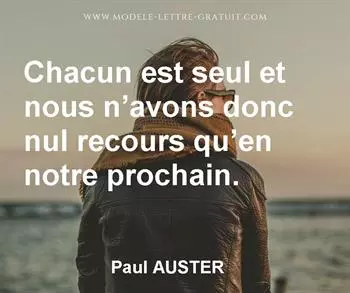 Citation de Paul AUSTER