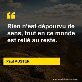 Citation Paul AUSTER