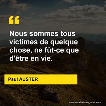 Citation de Paul AUSTER