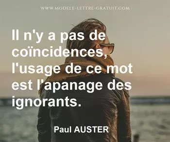 Citation de Paul AUSTER