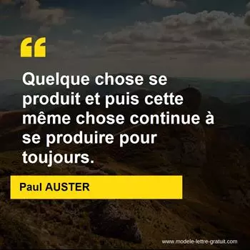 Citation Paul AUSTER